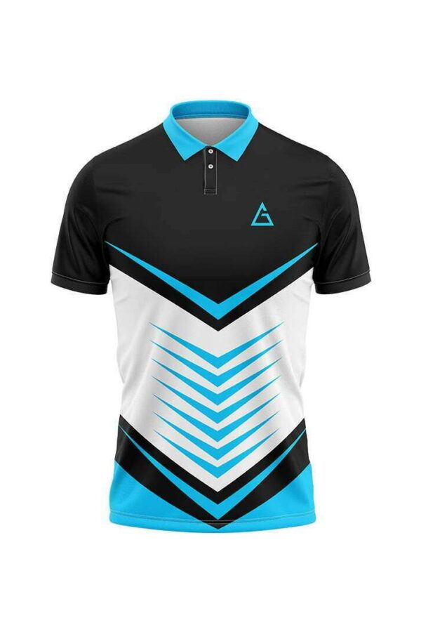 PrimeFit custom badminton jersey – signature edition in blue and black with breathable sports fabric