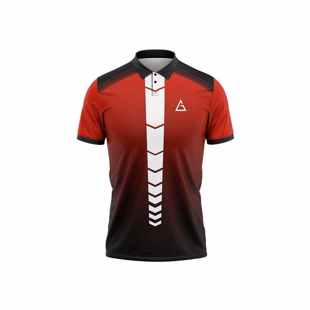 Elite custom badminton jersey design in red and black with personalized team name and high-performance sports fabric