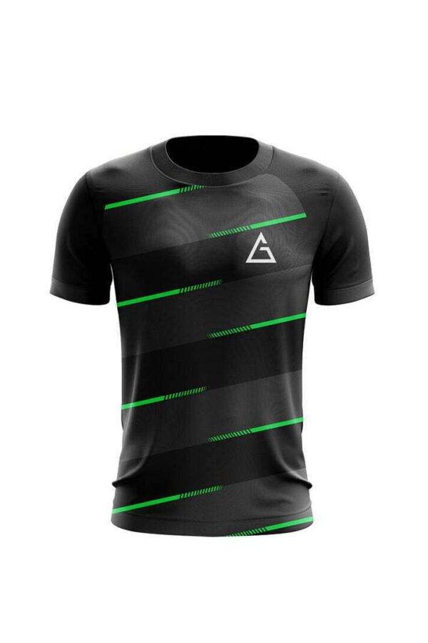 black and green football jersey front view