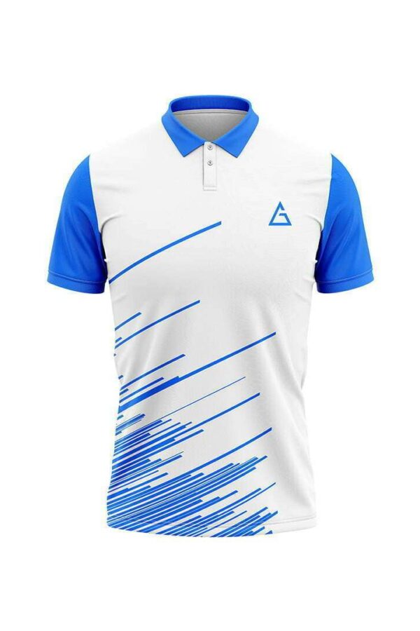 custom cricket jersey white and blue