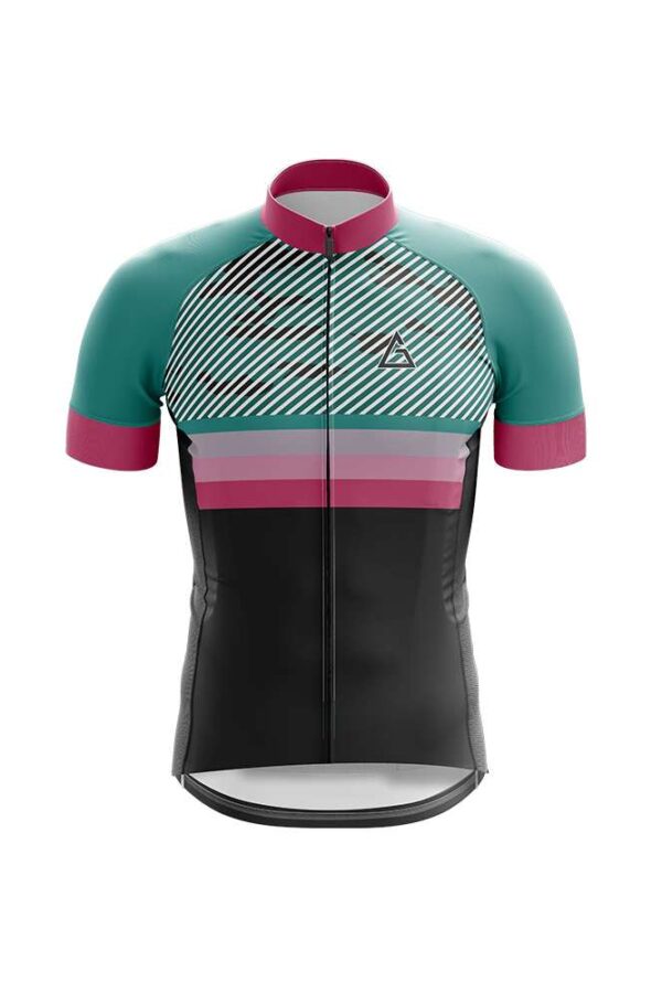 custom club fit cycling jersey front view breathable fabric