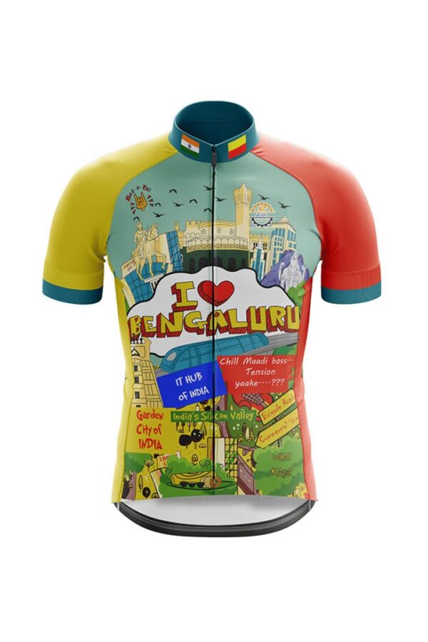 customized cycling jersey bangalore doodle design front