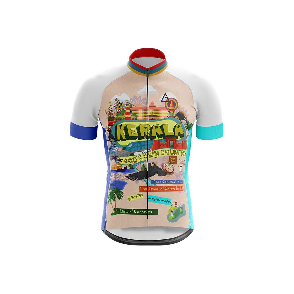 kerala cycling jersey with full customizable - Kerala Doodle dessign 2023
