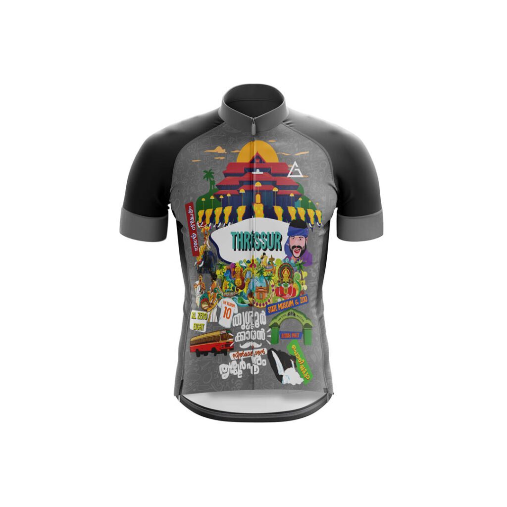 half sleeves cycling outfit - Thrissur doodle funny design