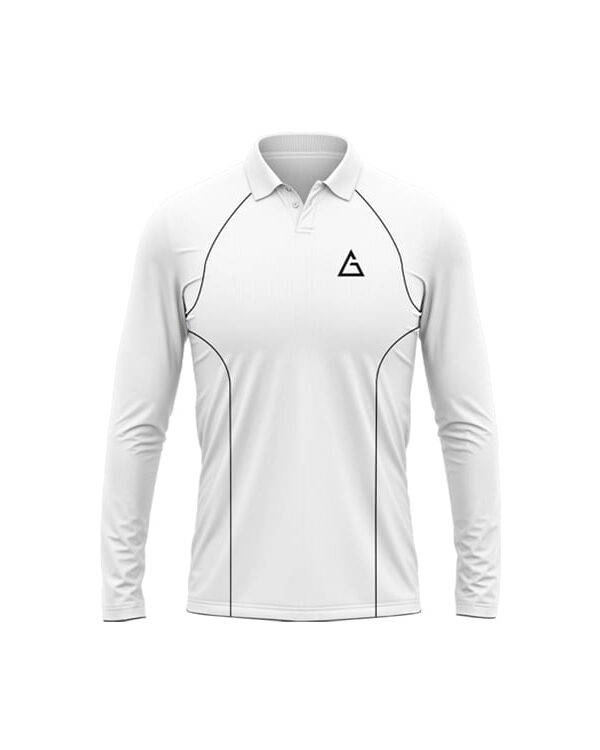 custom white cricket jersey full sleeve