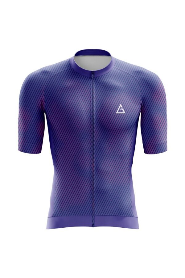 Ultraviolet Glam race fit cycling clothing front view with aerodynamic silhouette