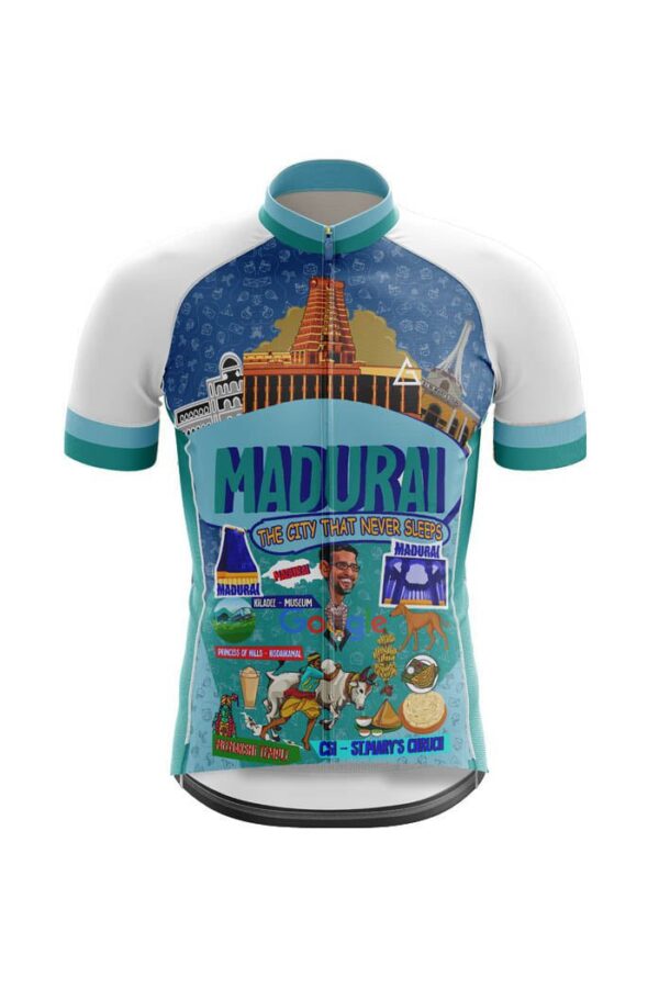 custom cycling jersey madurai doodle design front view