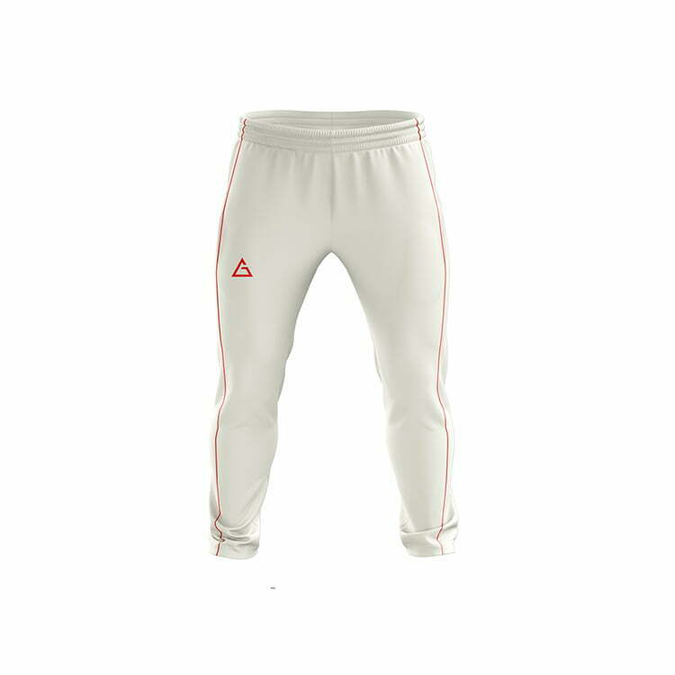 White cricket pants with black piping