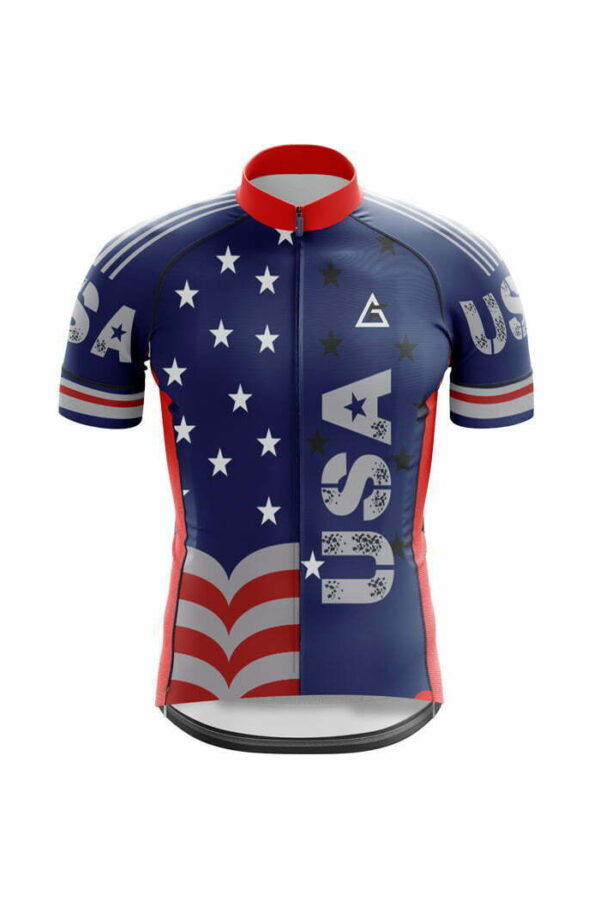 custom cycling jersey usa design front view