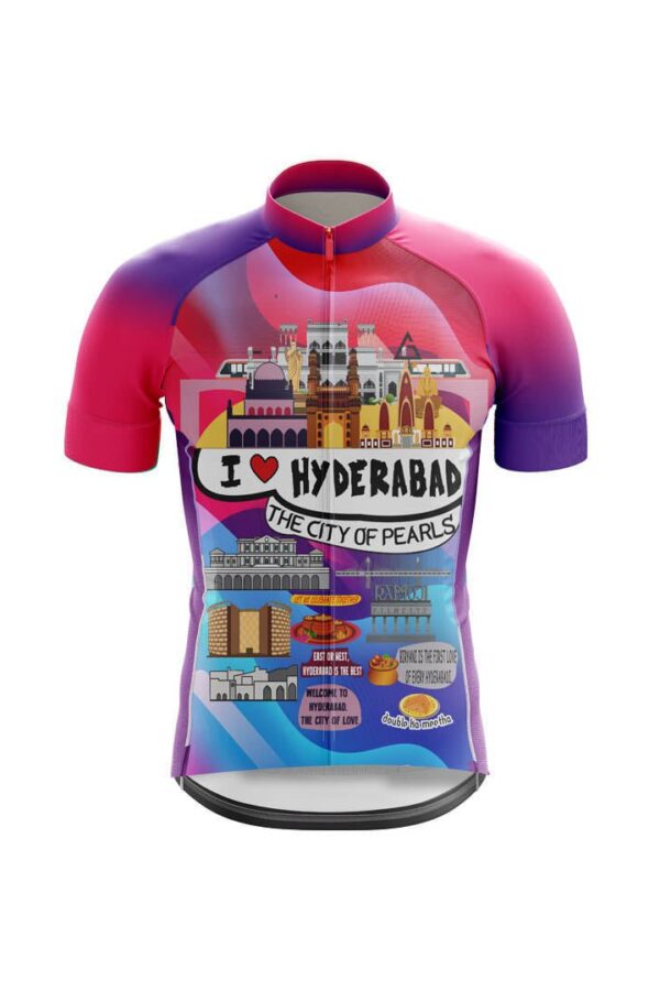 custom cycling jersey hyderabad doodle design front view