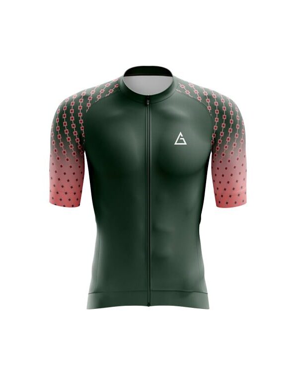 AeroLite short sleeve cycling jersey front view with aerodynamic fit