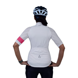 Sublimation white cycling jersey with powerband