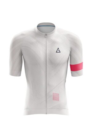 Sublimation white cycling jersey with powerband