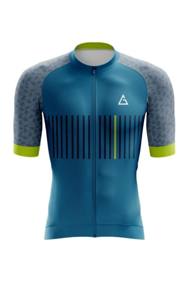 Elevate Your Ride with Super Premium Blue and Green Cycling Jersey