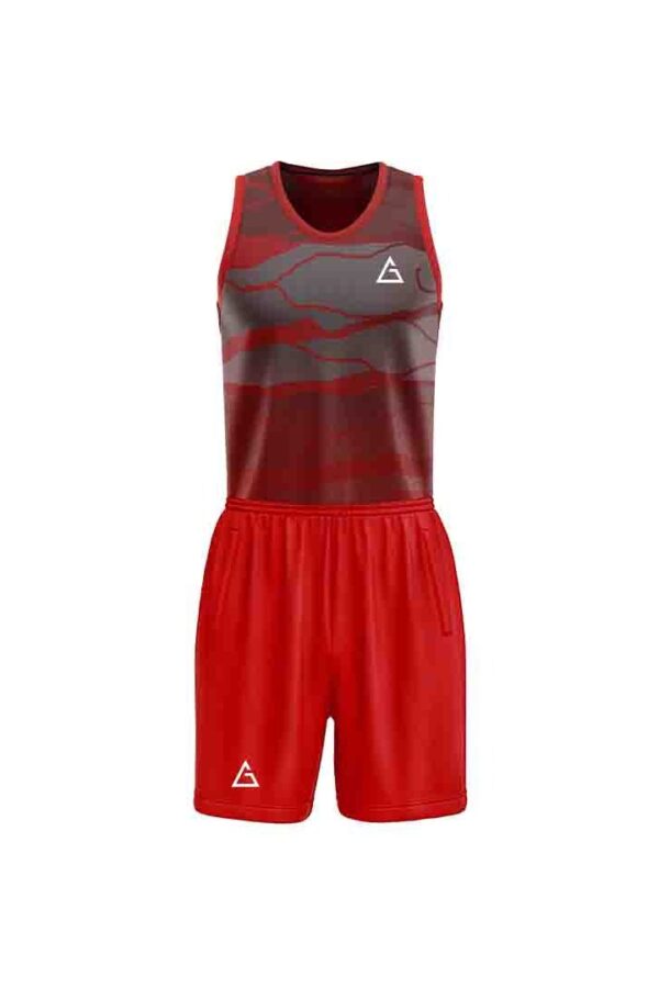 custom basketball jersey and shorts red edition