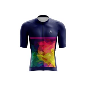 Introducing the latest cycling sensation: our brand-new cycling jersey collection! Immerse yourself in the sleek sophistication of dark blue, accentuated by a vibrant burst of multiple colors.