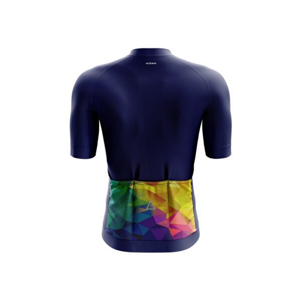 Introducing the latest cycling sensation: our brand-new cycling jersey collection! Immerse yourself in the sleek sophistication of dark blue, accentuated by a vibrant burst of multiple colors.