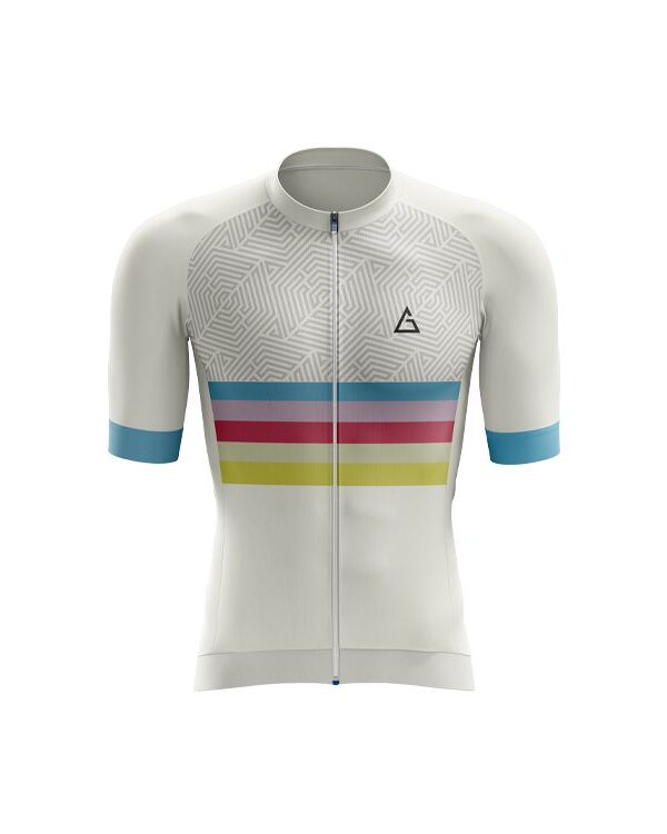Cycling Jersey Race fit rainbow reverie pro front view
