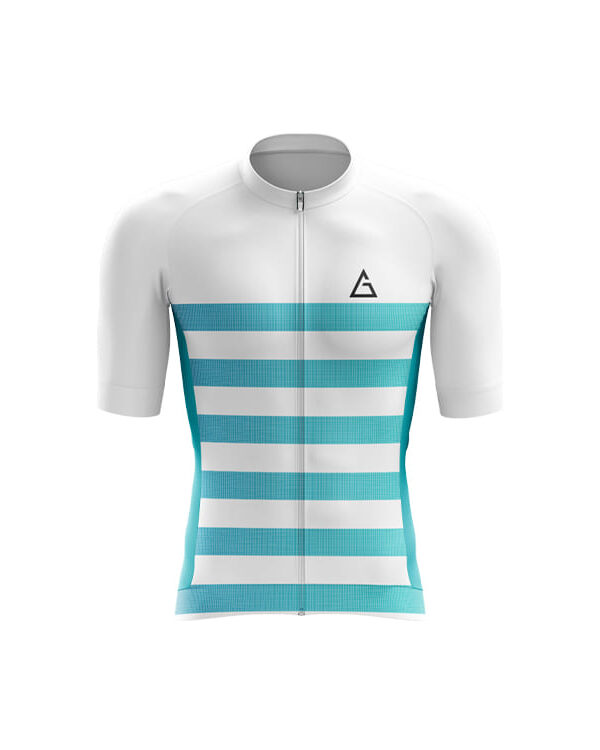 Navy Lace race fit cycling clothing front view with aerodynamic silhouette