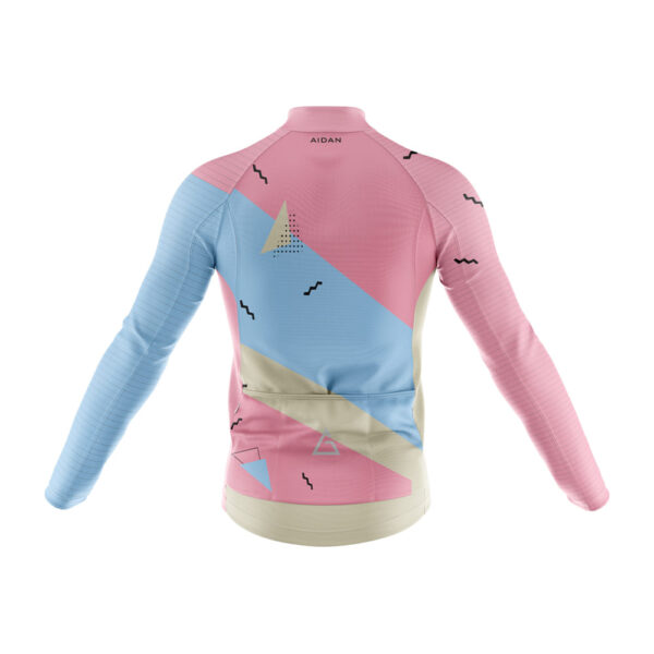 Back View of Long Sleeve Cycling Jersey RaceFit - Azure Petal