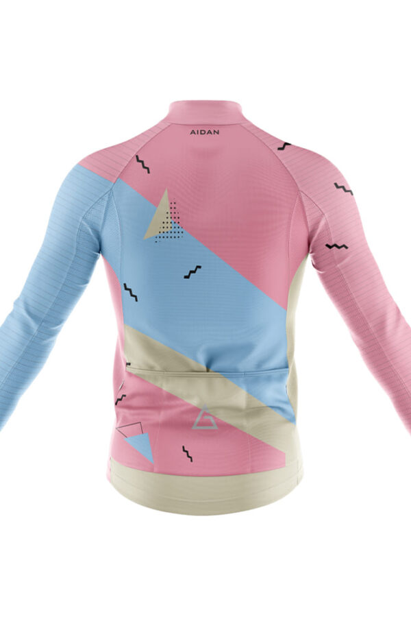 Back View of Long Sleeve Cycling Jersey RaceFit - Azure Petal