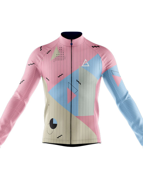 club fit long sleeve cycling jersey azure petal front view