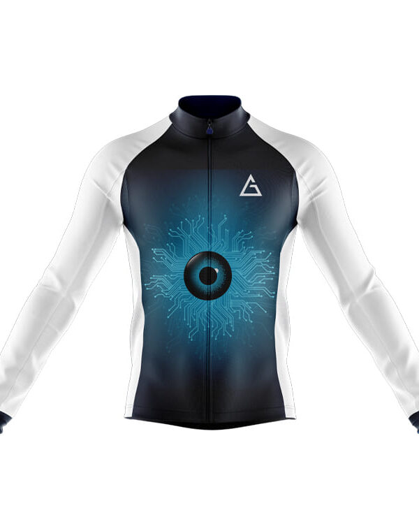 full sleeve club fit cycling jersey cyber blue
