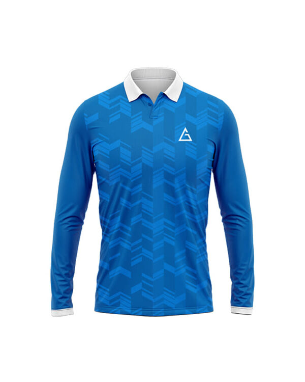 custom long sleeve cricket shirt azure drift design