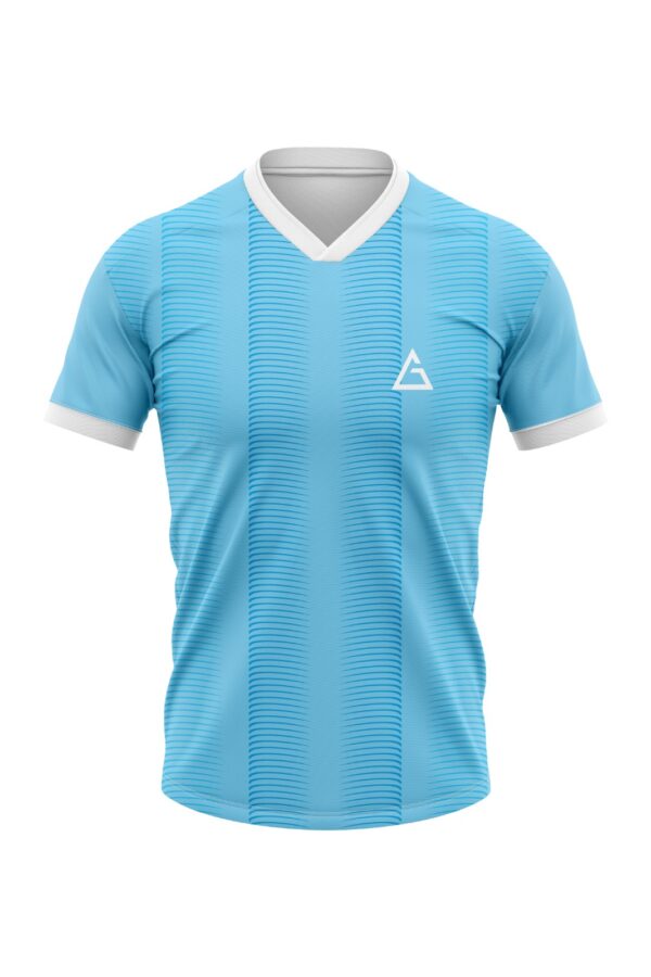 personalised football jersey sky blue with name and number