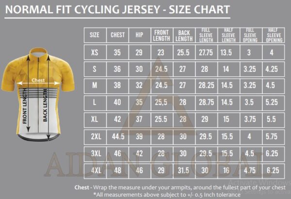 club fit size chart