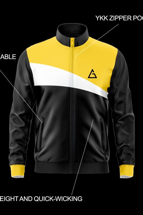 Aidan Custom Jacket: Premium materials, tailored fit, weather-resistant, customizable, with durable zippers and elastic cuffs.