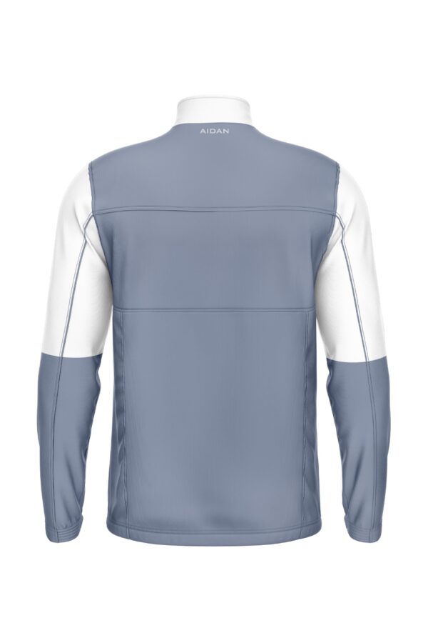 Rear view of the Fusion Flex Jacket showcasing its seamless two-tone design and durable construction.
