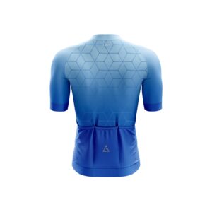 Back view of Blue Hexa Football Jersey by Aidan Global, showcasing the sleek design