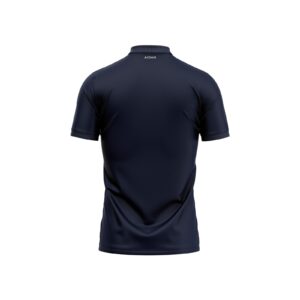 Back view of Aidan Global Striker Pro Cricket Jersey showcasing a clean navy-blue and black textured design with a tailored fit for performance and style.