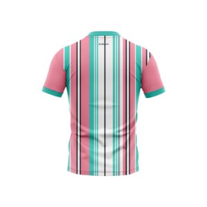 Back view of Aidan Global Velocity Striped Soccer Jersey showing bold stripes and smooth, lightweight fabric for optimal comfort on the field