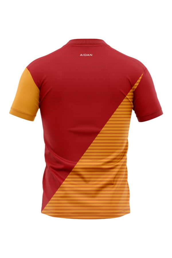 Back view of Aidon Global ProStrike Soccer Jersey showing smooth surface for name and number customization