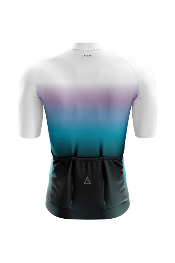 Back view of Aidan Global Gradient Flow Cycling Jersey showcasing gradient color transition