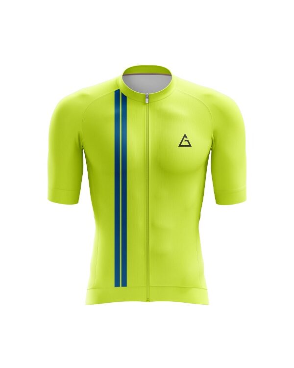neon flow race fit cycling jersey front view