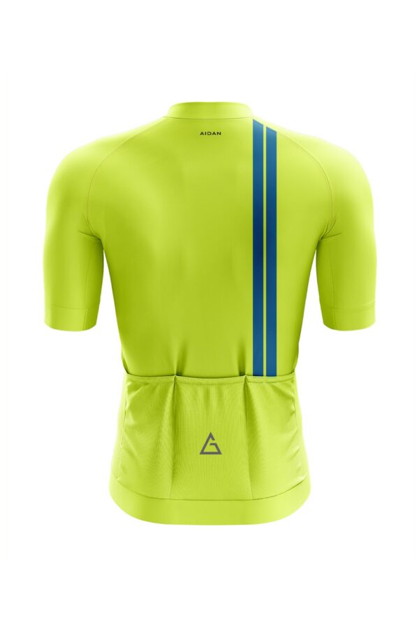 Back view of the Aidan Global Neon Flow Cycling Jersey, highlighting its aerodynamic fit and vibrant design