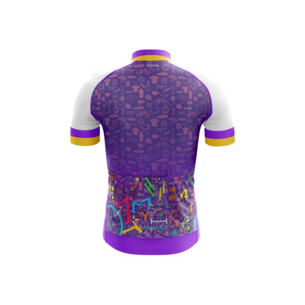 Aidan Global Spectrum Cycling Jersey, back view with seamless design and bold accents.