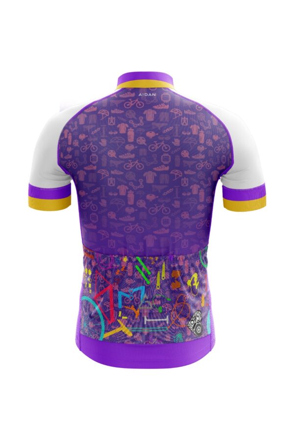 Aidan Global Spectrum Cycling Jersey, back view with seamless design and bold accents.
