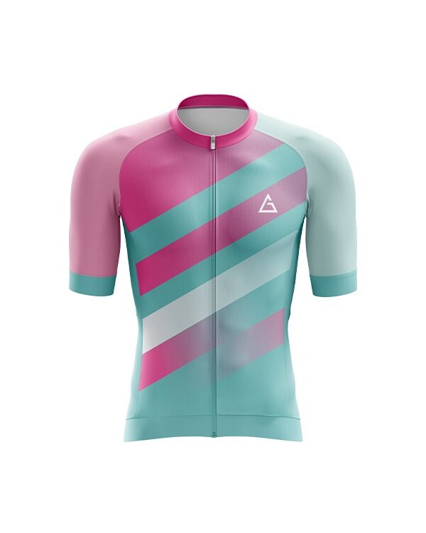 Front view Pastel Stride Race Fit Cycling Jersey – Custom Cycling Jersey with Aerodynamic Fit