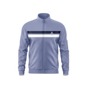 Aidan Global Stride Track Jacket, front view featuring minimalist stripes in a sleek, modern design.