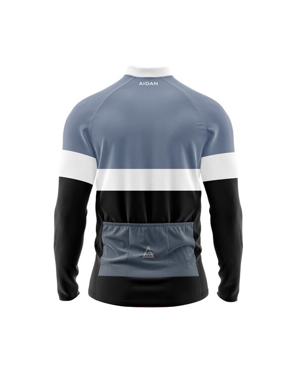 Rear view of Aidon Global FrostFlex Winter Cycling Jersey showing a smooth back design for name and number customization