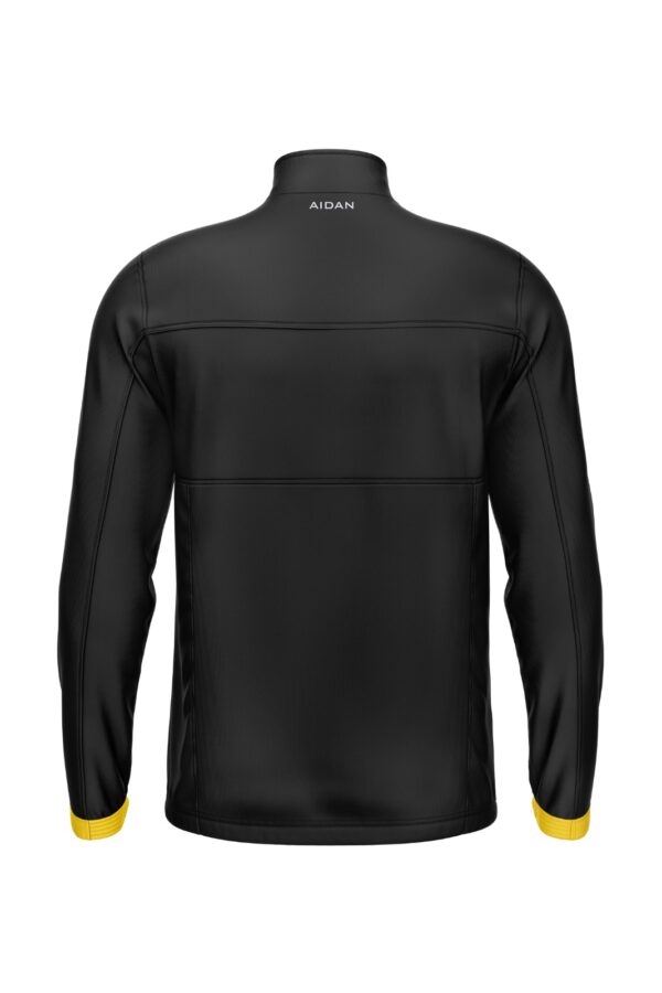 Back view of Aidan Global Zenith Track Jacket featuring a clean and bold color-block design with customizable options.