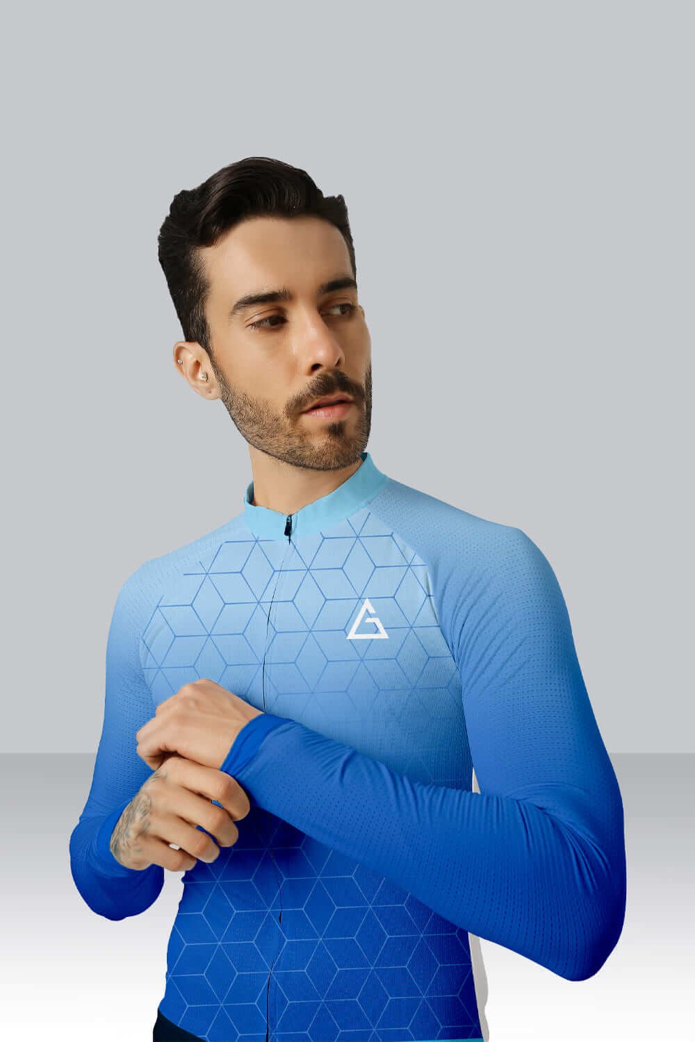Blue Hexa Race Fit Cycling Jersey - Image 3