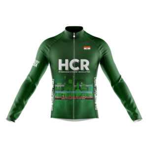 Front view of the Club Fit Full Sleeve cycling jersey for Team Hyderabad Cycling Revolution, featuring a sleek design and team branding for a professional look