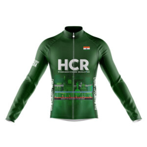 Front view of the Club Fit Full Sleeve cycling jersey for Team Hyderabad Cycling Revolution, featuring a sleek design and team branding for a professional look