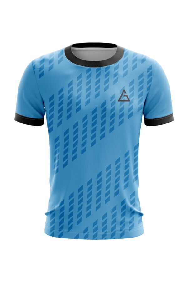 strike pro custom football jersey sky blue black design