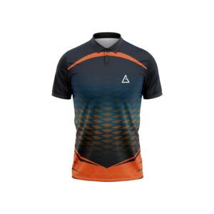 Front view of Aidan Global Apex Custom Cricket Jersey with gradient blue and orange design